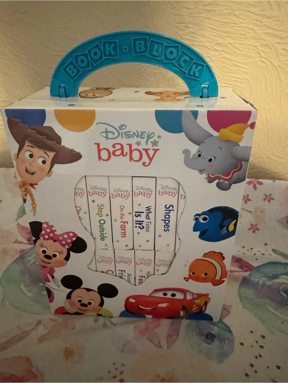Disney Baby Colorful Board Book Carrying Set with Teal Handle